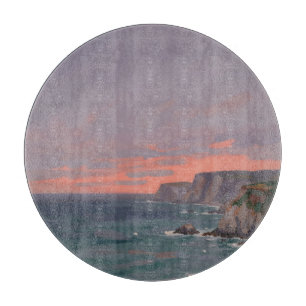 Dramatische Küstenklippen Rosa Sonnenuntergang Oze Schneidebrett