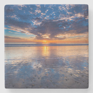 Dramatische Meereslandschaft, Sonnenuntergang, CA Steinuntersetzer