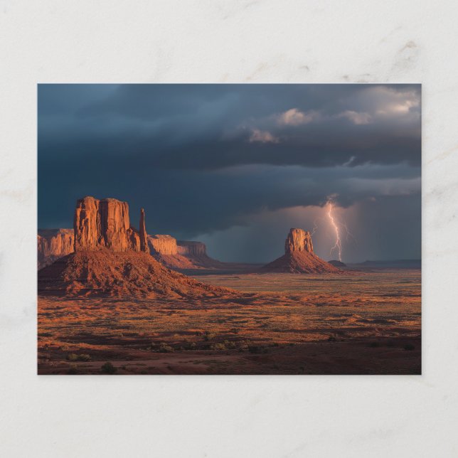 Dramatische Monument-Valley-Blitze  Postkarte (Vorderseite)