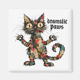 Dramatische Pfoten Lustiger Schwarzer Katze Kühlsc Magnet
