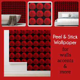 Dramatische Rote Rosen auf schwarz Tapete