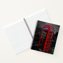 Dramatische rote Telefonzelle Fotografie Reise Notizbuch