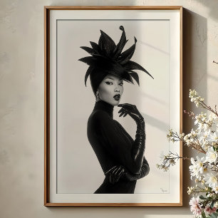 Dramatische Silhouette: Monochrome Avantgarde-Port Poster