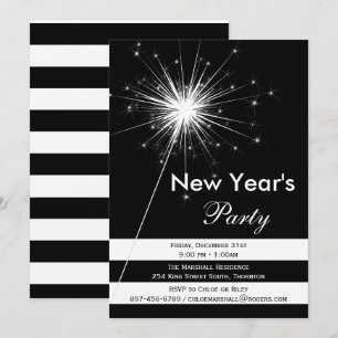 Dramatische Sparkler-Silvester-Party Einladung