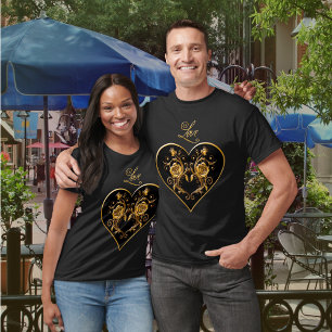 Dramatische und elegante Gold-Rose T-Shirt