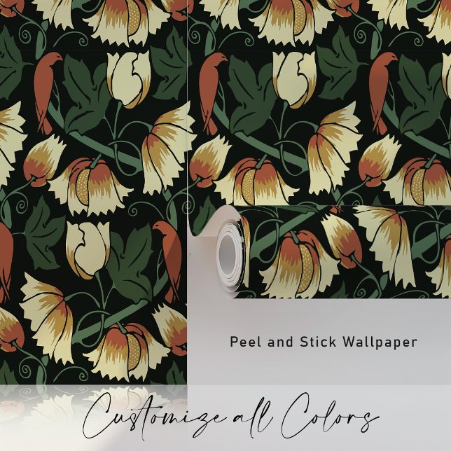 Dramatische Vögel und Reben Tapete (Von Creator hochgeladen)