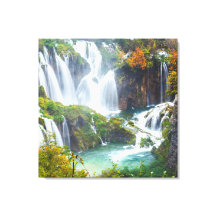Dramatische Wasserfälle Kaskadieren Wasser Autumn 