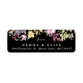 Dramatische Wasserfarbe Florals Hochzeit Rücksende