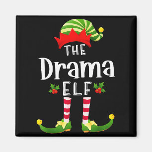 Dramatische Weihnachtselfen-Passende-Pyjama-Weihna Magnet