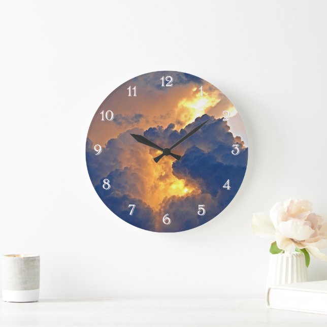 Dramatische Wolkenbildung Große Wanduhr (Zuhause)