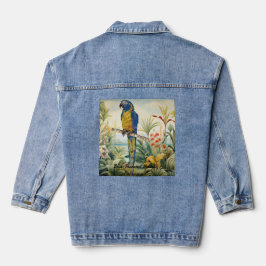 Dramatischer Blauer gegossener handgemälzter Maka Jeansjacke