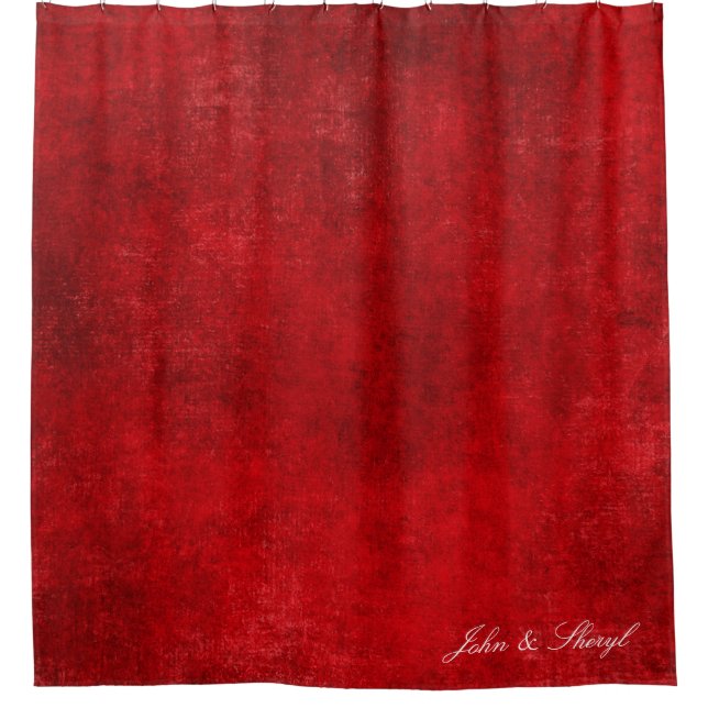 Dramatischer Crimson Grunge Duschvorhang (Vorderseite)