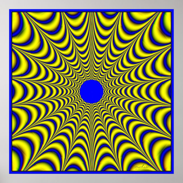 Dramatischer Gelbblauer Puls Poster (Vorne)