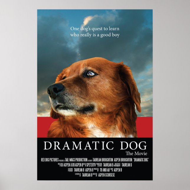 "Dramatischer Hund" Imitate Filmplakat Poster (Vorne)