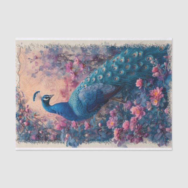 Dramatischer Pfau Seidenpapier (Vorderseite)