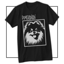 Dramatischer Pop-Art-Pomeranian-Weiß auf Schwarz