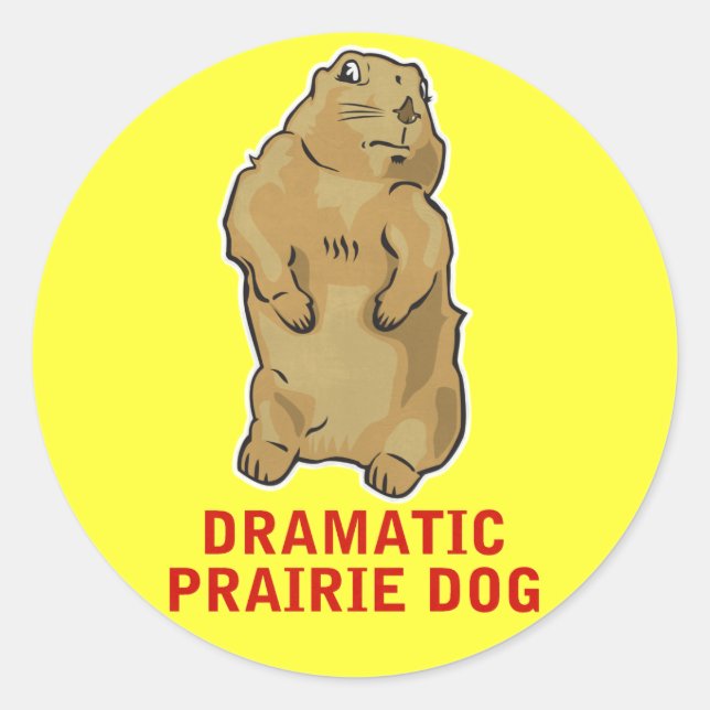 Dramatischer Prairie Dog Runder Aufkleber (Vorderseite)