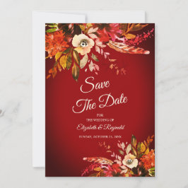 Dramatischer Roter Herbst Save the Date Einladung