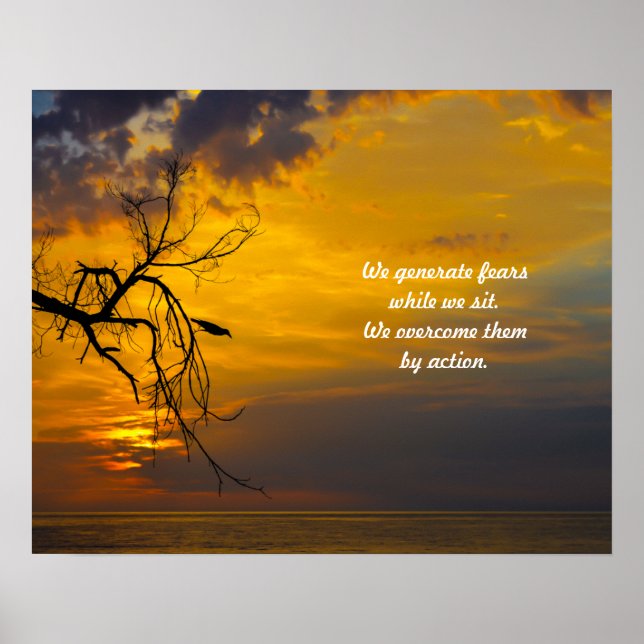 Dramatischer Sonnenaufgang mit Orange Glow Poster (Vorne)
