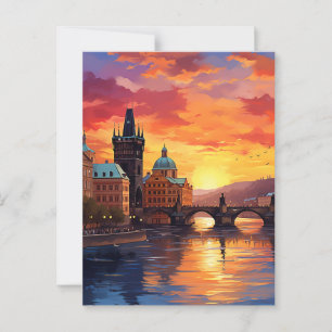 Dramatischer Sonnenuntergang über der Ikonischen K Postkarte