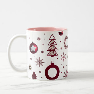 Dramatischer tiefroter geometrischer geschichteter zweifarbige tasse