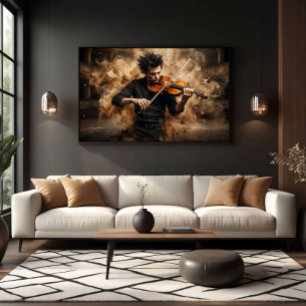 Dramatischer Violinist Leidenschaftliche Musik Poster