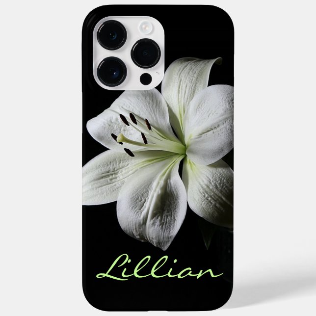Dramatischer weißer Lilie Case-Mate iPhone 14 Pro Max Hülle (Rückseite)