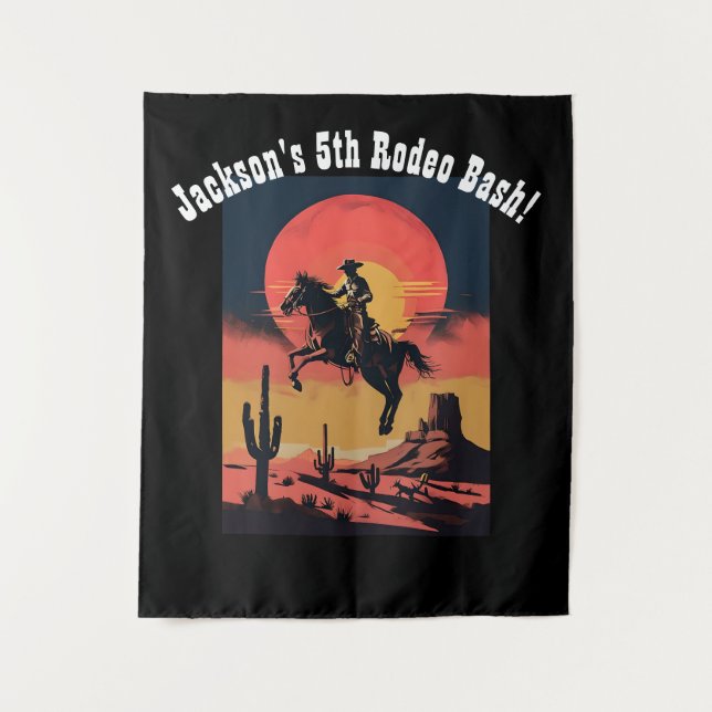 Dramatischer Western Mid Jump Sunset Wandteppich (Vorderseite)