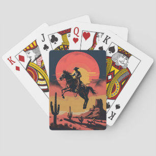 Dramatischer Western-Mittelsprung-Sonnenuntergang Spielkarten