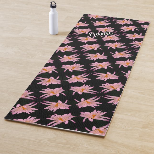 Dramatisches Daisy-Blume-Muster Personalisiert Yogamatte (Beispiel)