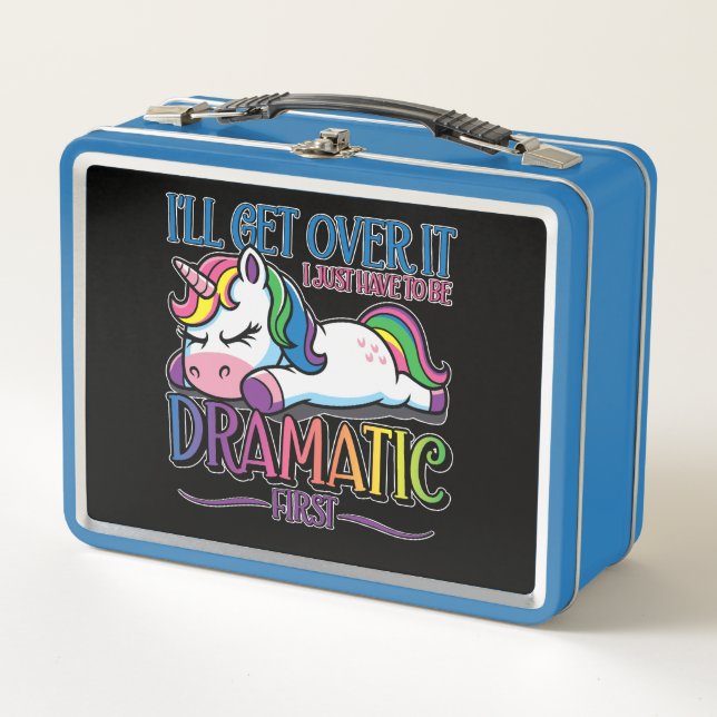 Dramatisches Einhorn Metall Brotdose (Vorderseite)