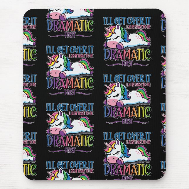 Dramatisches Einhorn Mousepad (Vorne)