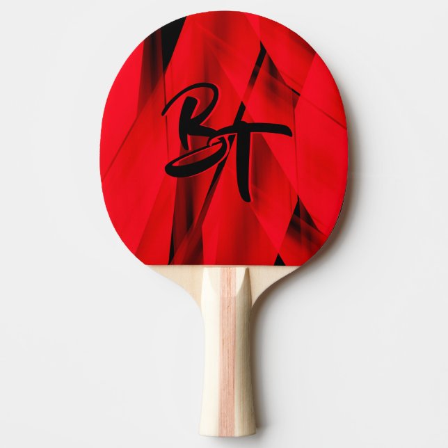 Dramatisches Elegantes Rotes Schwarzes Abstrakt Mi Tischtennis Schläger (Vorderseite)