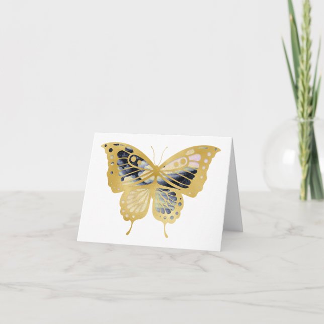 Dramatisches Gold Butterfly BLANK Karte (Vorderseite)