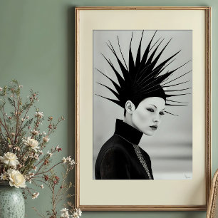 Dramatisches Headpiece: Avantgarde Monochrome Port Poster