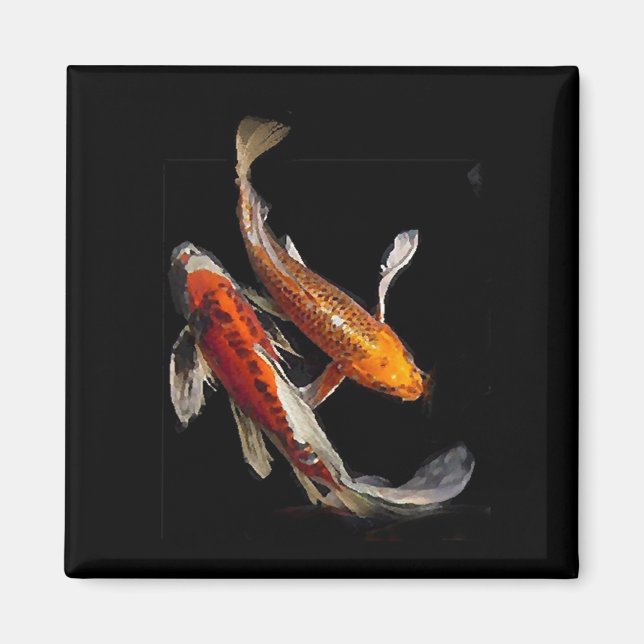 Dramatisches Koi-Paar Magnet (Vorne)