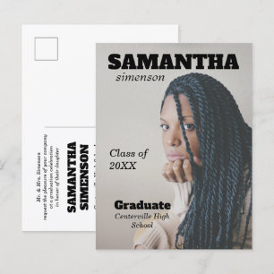 Dramatisches Magazine Stylesgraduierungsparty Ankündigungspostkarte