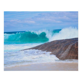Dramatisches Riesenwald Felsen Seascape Foto Poster