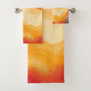 Dramatisches Rotes Sonnenbild Badhandtuch Set