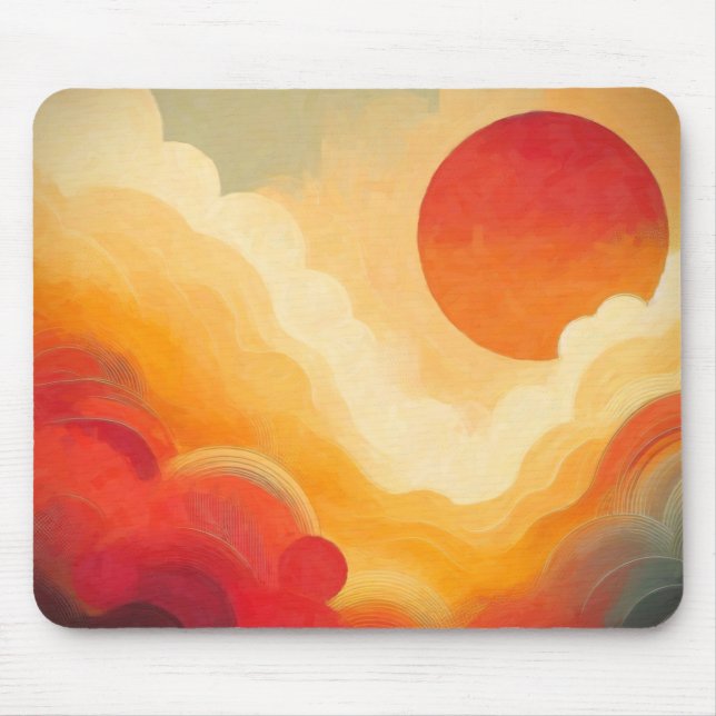 Dramatisches Rotes Sonnenbild Mousepad (Vorne)