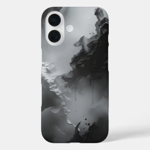 Dramatisches Schwarz-Weiß-Tapete iPhone 16 Hülle