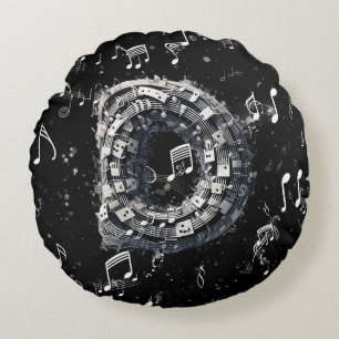 Dramatisches schwarzes Musical Vater Rundkuppelkis Rundes Kissen