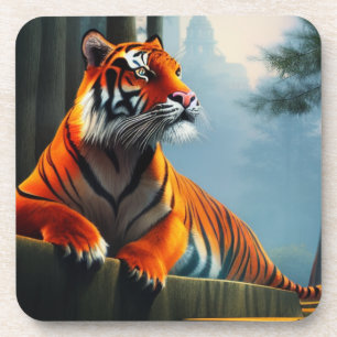Dramatisches Tigerwaldporträt Getränkeuntersetzer