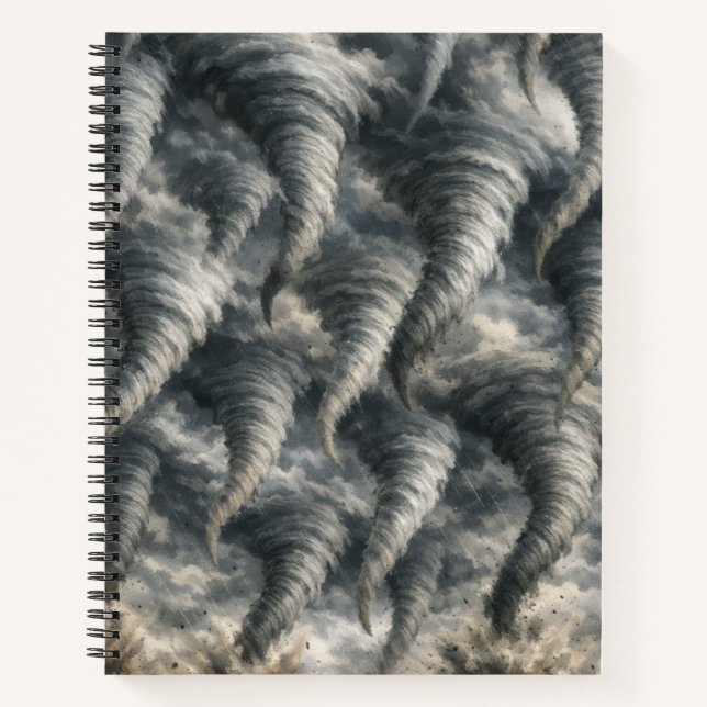 Dramatisches Tornado-Sturm-Muster Notizbuch (Vorderseite)