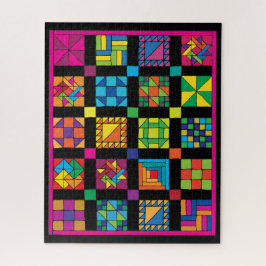 Dramatisches traditionelles Quilt Sampler Jigsaw P