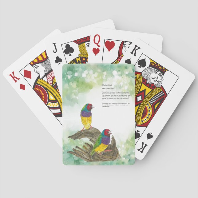 Dramatisches Wasserfarbenspiel Gouldian Finish Spielkarten (Rückseite)
