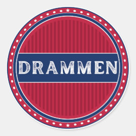 Drammen City Pride Emblem – Norwegian Identity Runder Aufkleber