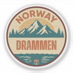 Drammen, Norge Norwegen Aufkleber