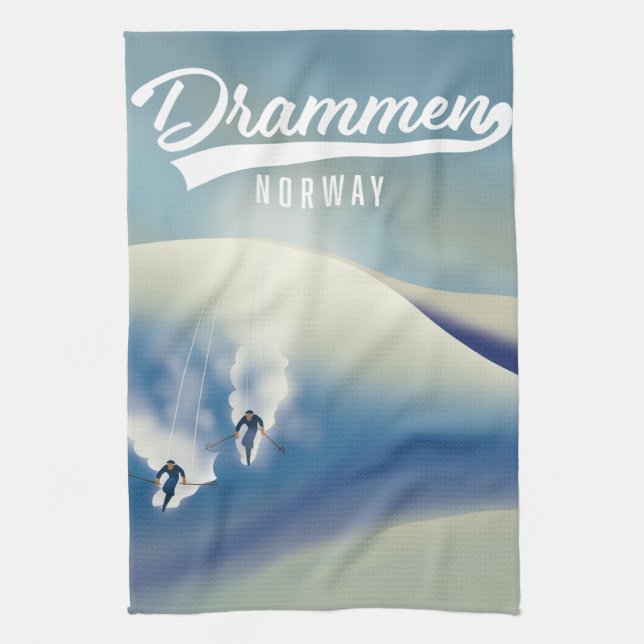 Drammen Norway Skipposter Geschirrtuch (Vertikal)