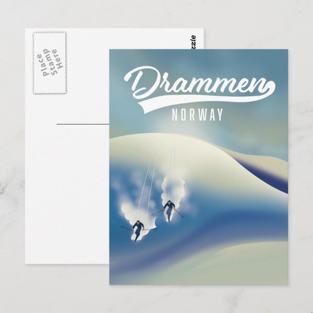Drammen Norway Skipposter Postkarte (Vorne/Hinten)